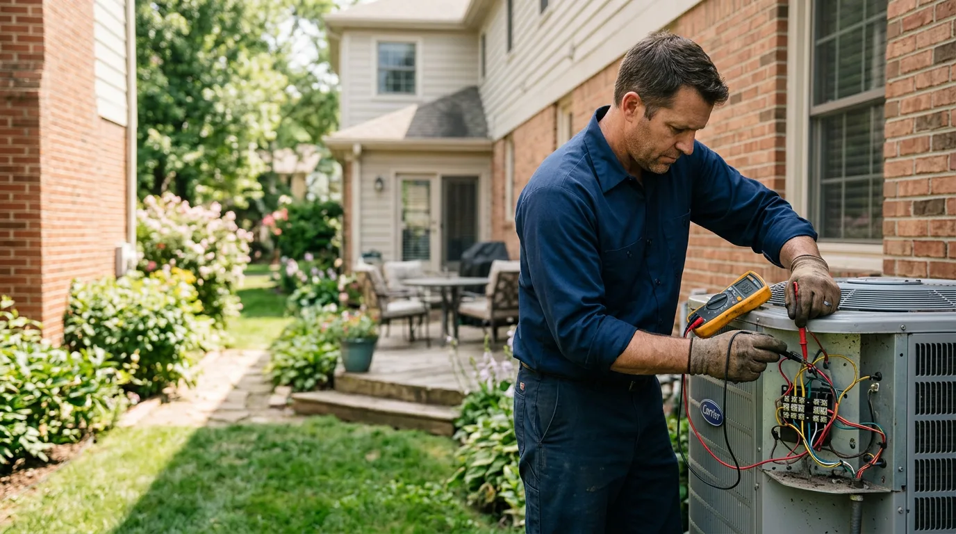 HVAC technician working near Buchtel, OH